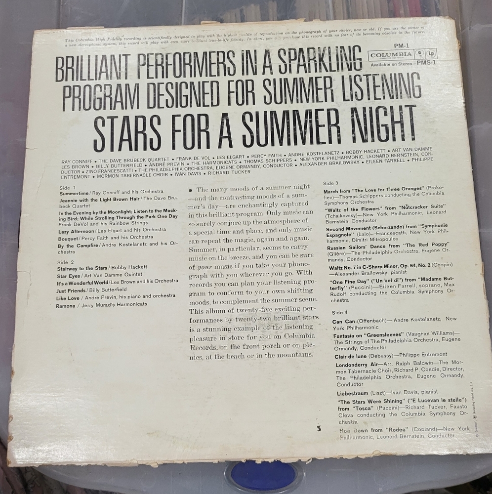 STARS FOR A SUMMER NIGHT Vinyl Record